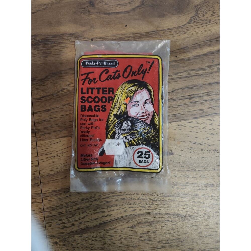 Nos Vintage Perky Pet Brand For Cats Only! Litter Scoop Bags